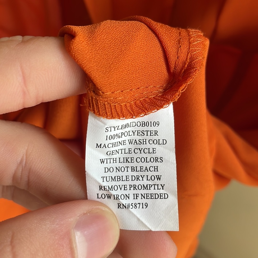 Elements, Size L Orange 100% Polyester Button Dow… - image 7